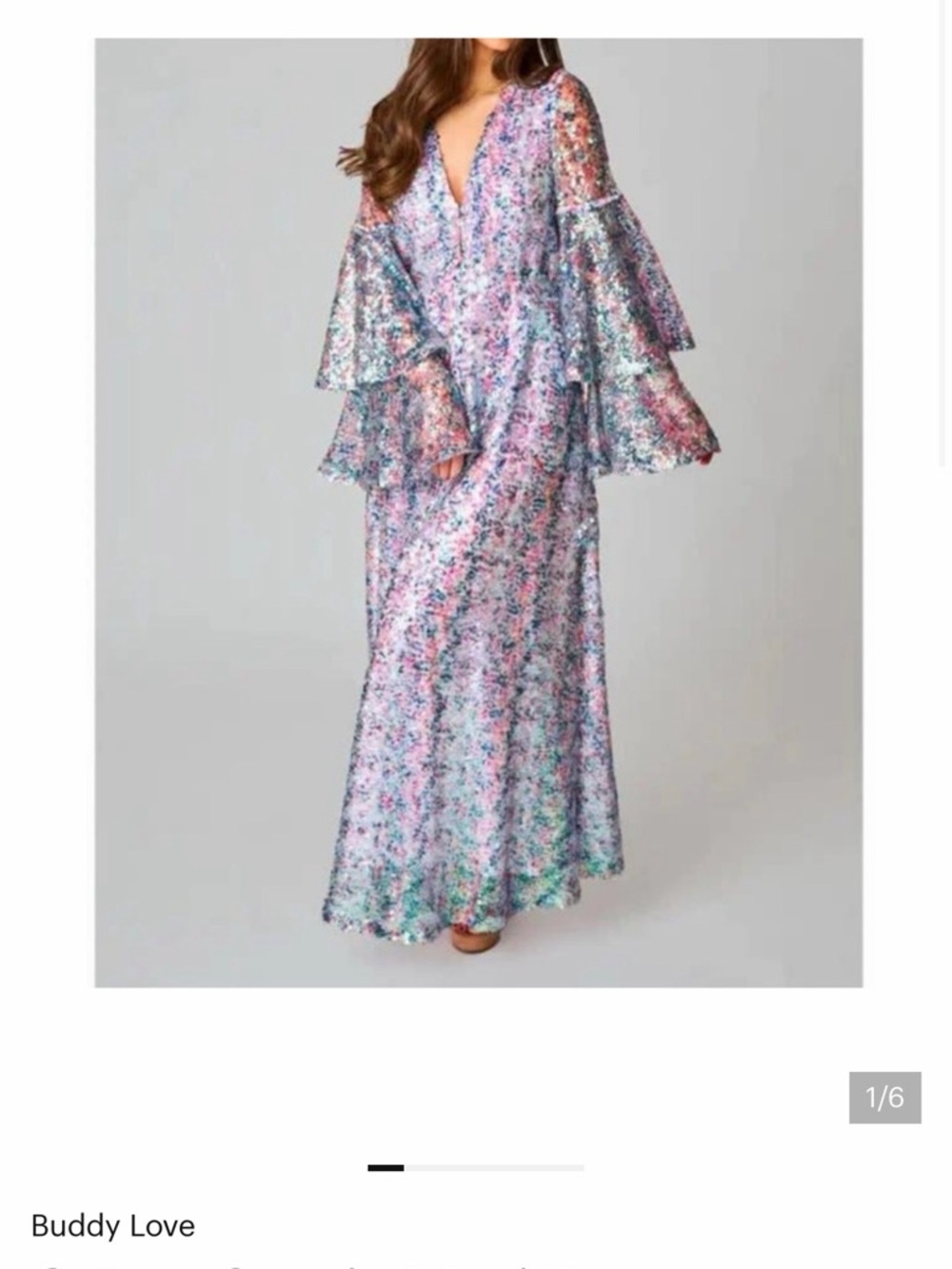 Buddy Love Iridescent Pastel Sequin Maxi Gown